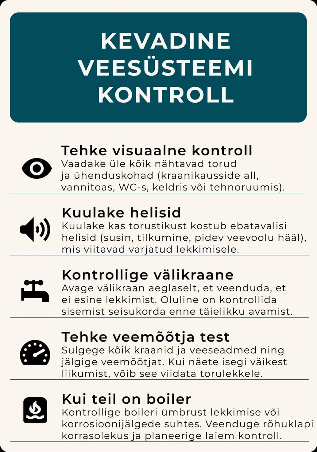 Veesüsteemi kontroll